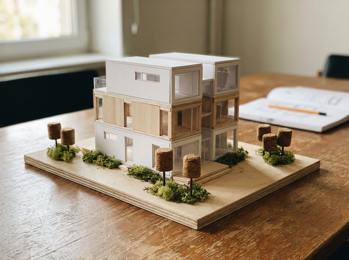Maqueta 3D de casa modular LSF