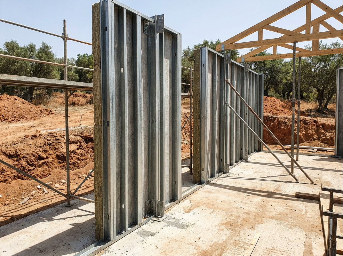 Painéis pré-fabricados em montagem em obra
