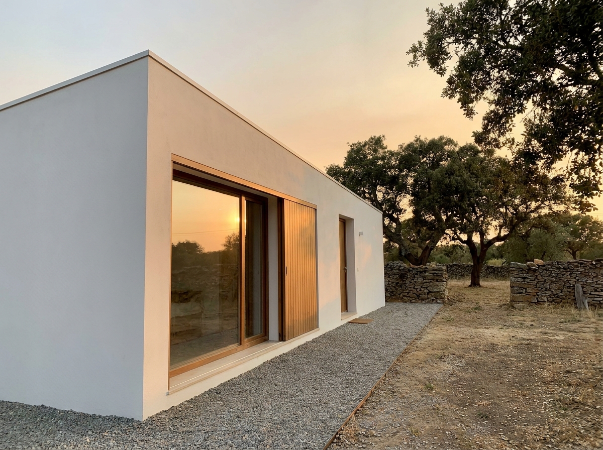 Casa pré-fabricada LSF rural minimalista